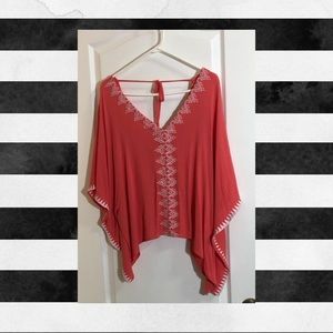 Asos Coral Tribal Print Top